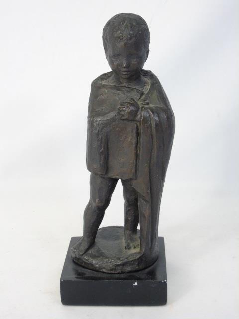 Vintage Cast Bronze Tone Statue of a Child (1 of 5)