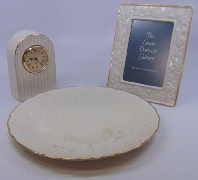3 Vintage Lenox Porcelain Clock / Plate / Frame (1 of 4)