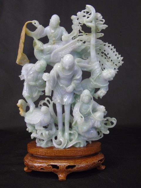 Hand Carved Chinese Figural Fine Jade Sculpture (1 of 6)