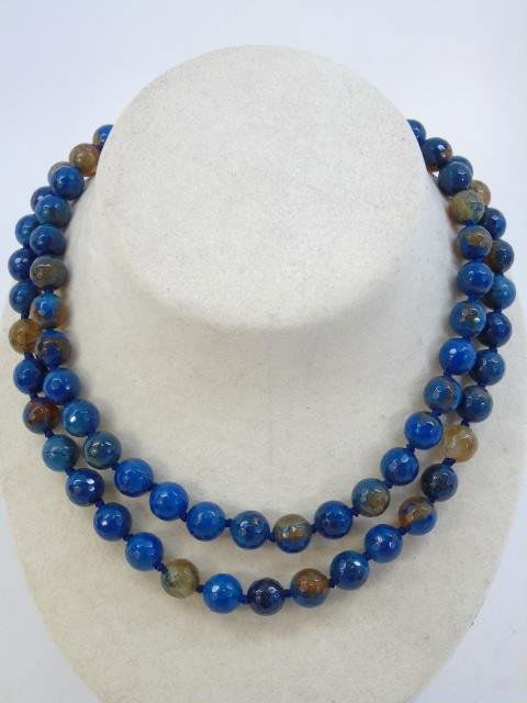 Pair Faceted Opalescent Stone Beaded Necklaces (1 of 5)