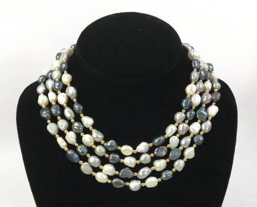 Pair Multi Colored Baroque Pearl Necklace Strands (1 of 5)