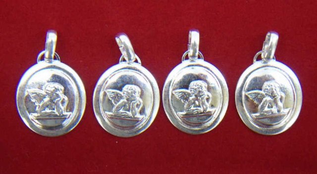 Four Sterling Silver Pendants w Cupids (1 of 4)