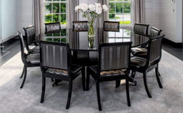 Contemporary Custom Made Round Black Dining Table (1 of 6)