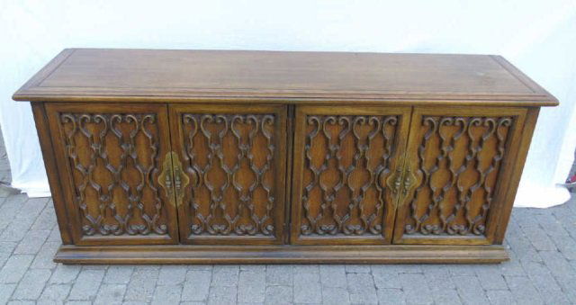 Mid Century Buffet / Sideboard w Wrought Iron (1 of 4)