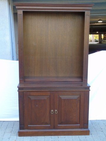 Tall Mahogany Tone Openshelf Bookcase Cabinet (1 of 4)