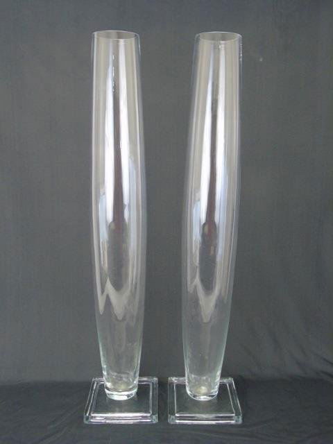 Pair Large Contemporary Modern Glass Vases (1 of 5)