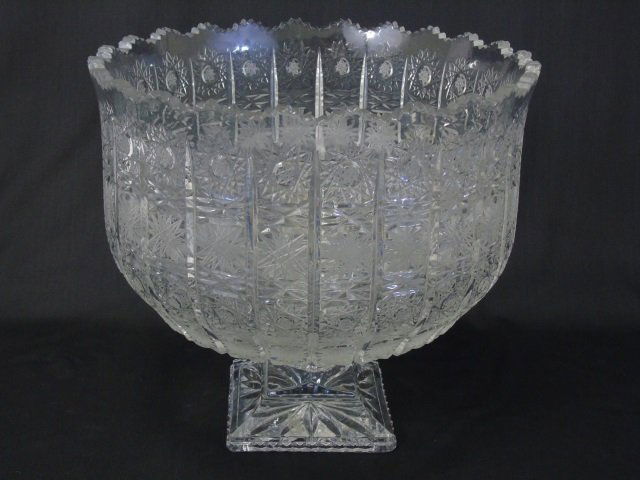 Large Highly Faceted Cut Crystal Center Piece Urn (1 of 4)