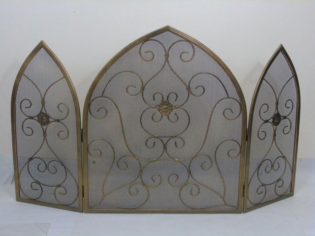 Contemporary Arch Top Scrollwork Fireplace Screen (1 of 5)