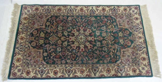 Persian / Oriental Style Knotted Wool Throw Rug (1 of 4)