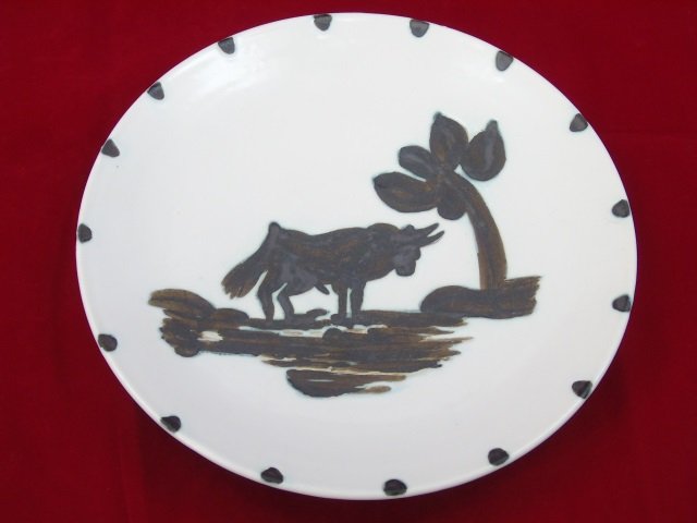 Pablo Picasso - Signed Art Pottery Bull Plate (1 of 3)
