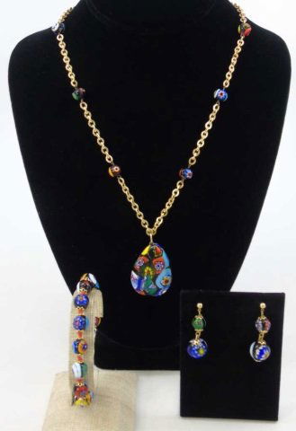 Vintage Italian Murano Glass Necklace w Earrings (1 of 10)
