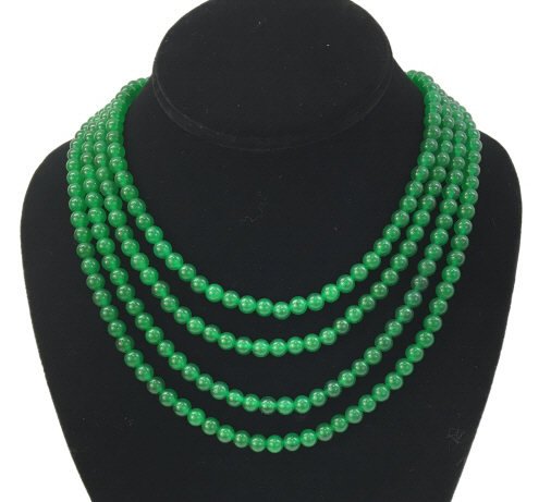 Four Strand Carved Chinese Jade Necklace (1 of 4)