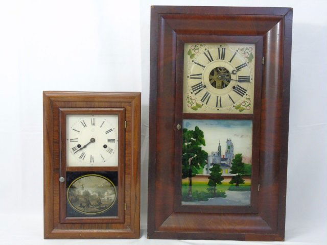 Two Antique Case Clocks - Reverse Painted / Litho (1 of 7)