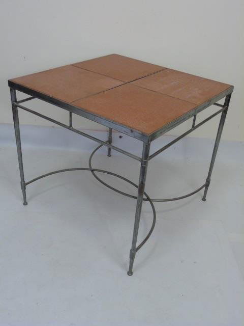 Contemporary Modern Brushed Metal End Table (1 of 4)