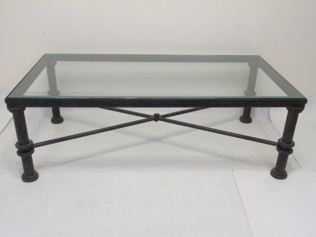 Contemporary Iron & Glass Coffee Table (1 of 5)