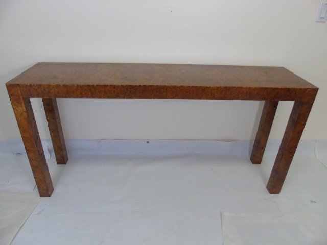 Burl Wood Veneer Custom Made Parsons Table (1 of 3)