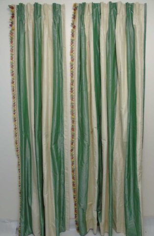 Custom Made Zuber Paris Striped Silk Curtain Panel (1 of 5)