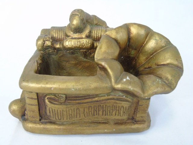 Columbia Records Store Display Advertising Items: Columbia Records Store Display Advertising Items. Gramophone record player. Measures 4 x 7 x 5 inches.