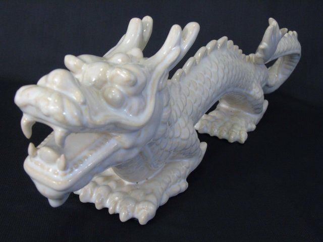 Chinese Dragon Glazed Porcelain Table Statue (1 of 5)