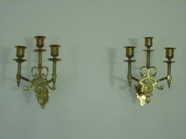 Pair Antique 19th C American Victorian Sconces (1 of 6)