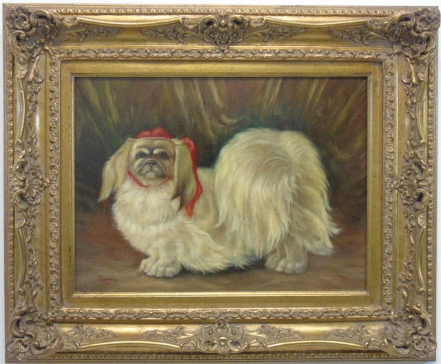 Contemporary Gilt Framed Painting of a Dog (1 of 4)