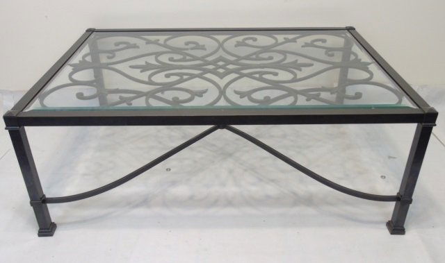 Contemporary Bronze Scrollwork Motif Coffee Table (1 of 4)