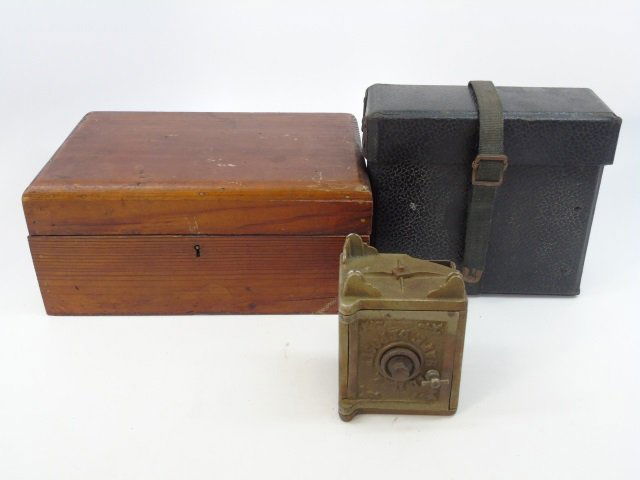 Antique & Vintage Boxes + Antique Iron Bank Toy (1 of 8)