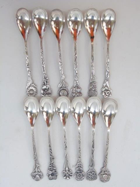 Set of 12 Silver Demitasse / Dessert Spoons (1 of 6)