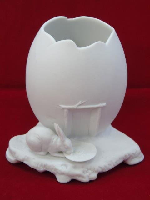 Faberge Bisque Egg & Rabbit Statue in Box (1 of 9)