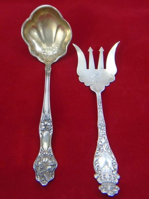 2 Baker Manchester Antique Serving Item Ladle Fork (1 of 9)
