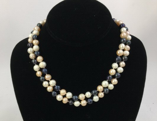 Pair Baroque Pearl Multi Colored Necklace Strands (1 of 5)