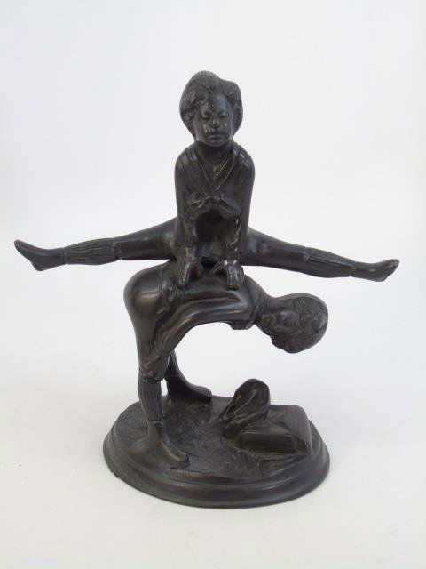 Contemporary Bronze of Children Playing Leapfrog (1 of 7)