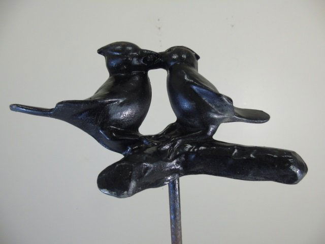 Two Vintage Metal Garden Statues - Pig & Birds (1 of 8)