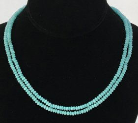 Pair Faceted Blue Topaz Beaded Necklace Strands (1 of 4)
