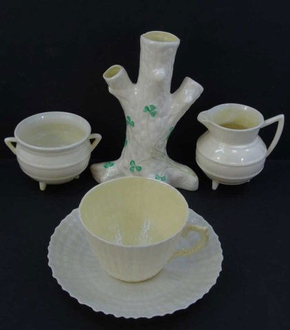 Five Vintage Belleek Items - Cup, Vases, etc (1 of 7)