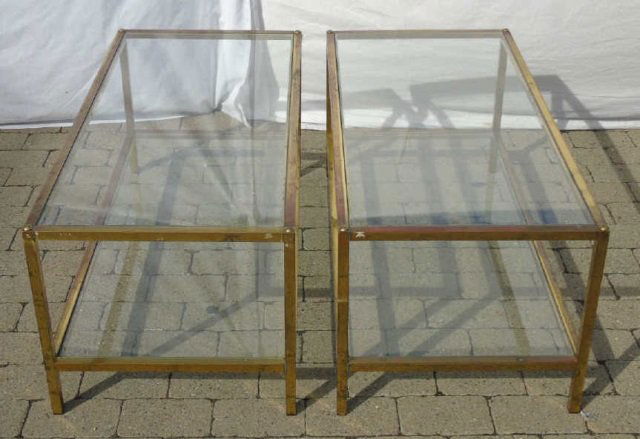 Pair Maison Jansen Style Two Tone Metal Tables (1 of 4)