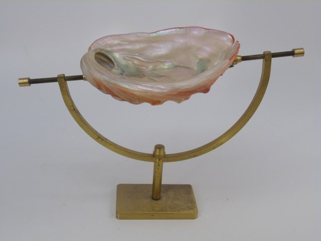 Antique Natural Abalone Shell Gilt Stand Compote (1 of 2)