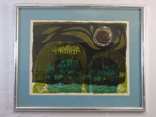 Signed & Framed Mid Century Abstract Print (1 of 4)
