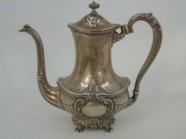 Antique Sterling Silver Repousse Tea Pot (1 of 4)