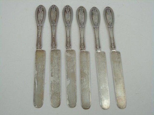 Antique Early 19th C Coin Silver Butter Knives (1 of 3)