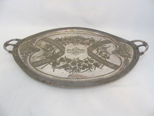 Extra Large Commemorative Silver Plate Serve Tray (1 of 4)