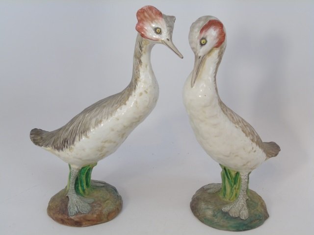 Pair Antique Porcelain Hand Painted Bird Statues (1 of 6)