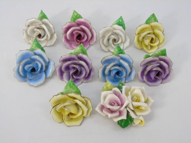 Collection of Capodimonte Porcelain Rose Statues (1 of 5)