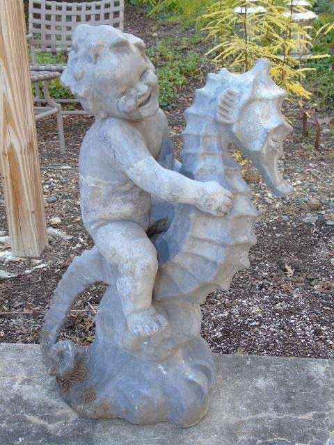 Outdoor Garden Statue - Cast Statue of a Cherub (1 of 3)