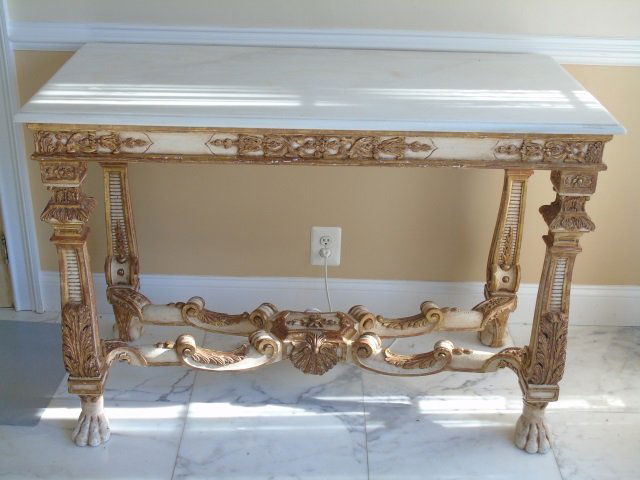 Antique Italian Baroque Style Marble Console Table (1 of 4)