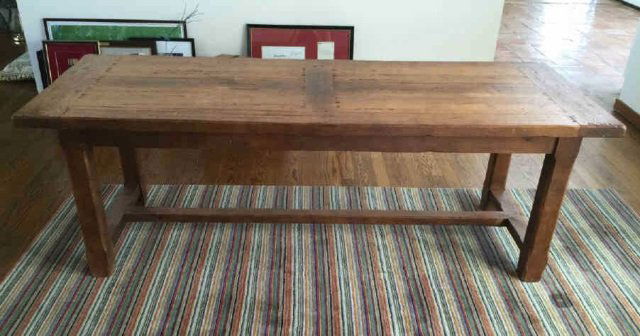 Country Style Plank Top Farm Dining Table w Leaves (1 of 5)