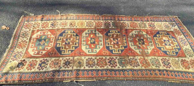 Antique 19th C Knotted Wool Persian Carpet Runner (1 of 5)