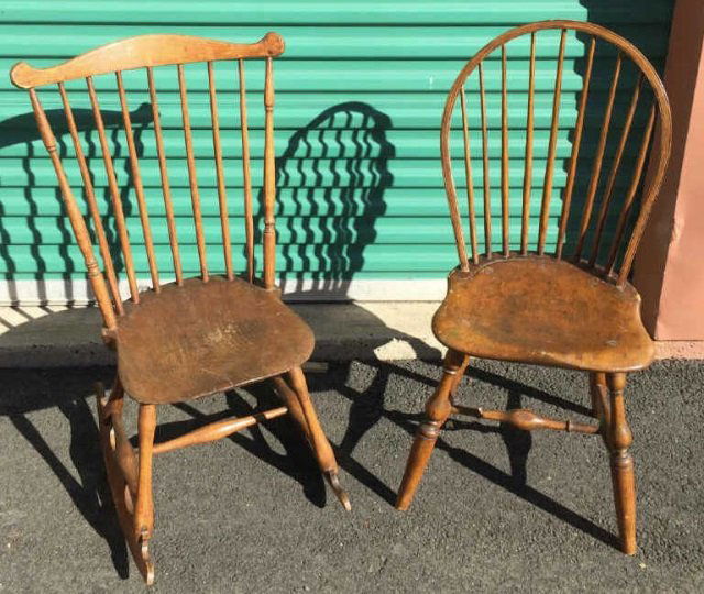 Antique 19th C American Rocking Chair & Side Chair (1 of 3)