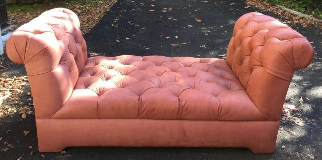 Contemporary Tufted Red Leather Bench / Settee (1 of 5)