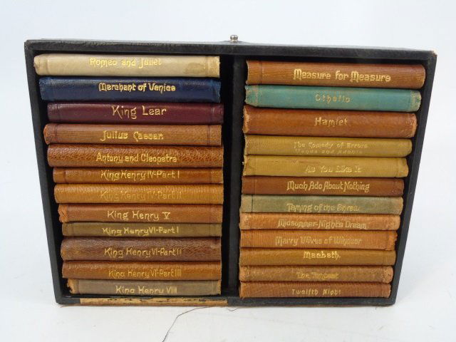 24 Miniature Leather Bound Books by Shakespeare (1 of 3)